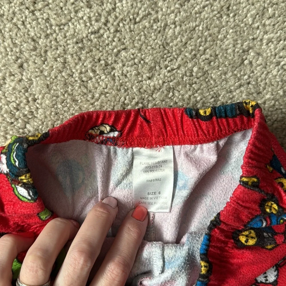 Mario & Luigi Pajama Bottoms Boys Size 6 Flannel PJ Wide Leg Bottoms